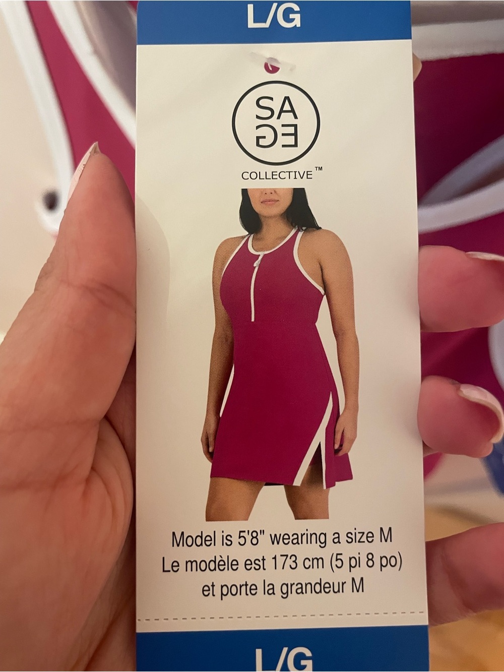 Women's Tennis Dress - Pink with White Trim